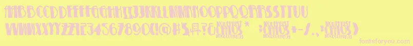 ModernistChaos-Schriftart – Rosa Schriften auf gelbem Hintergrund