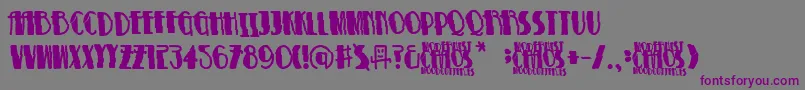 フォントModernistChaos – 紫色のフォント、灰色の背景