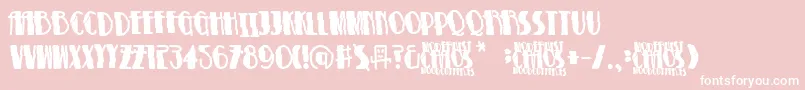 ModernistChaos-Schriftart – Weiße Schriften auf rosa Hintergrund