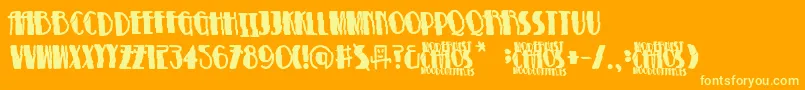 ModernistChaos Font – Yellow Fonts on Orange Background