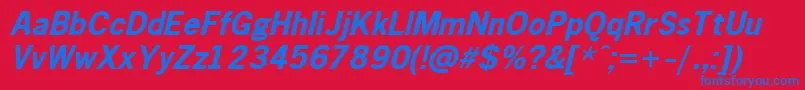 Gothic.KzBoldItalic Font – Blue Fonts on Red Background