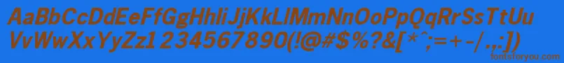 Gothic.KzBoldItalic Font – Brown Fonts on Blue Background