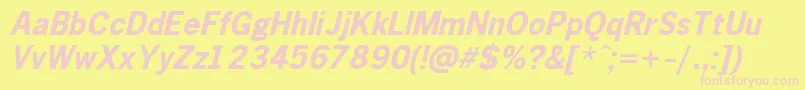 Gothic.KzBoldItalic Font – Pink Fonts on Yellow Background