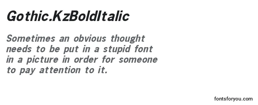 Review of the Gothic.KzBoldItalic Font
