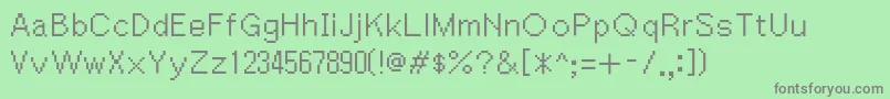 フォントIgiari – 緑の背景に灰色の文字