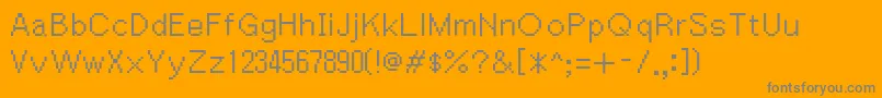 Igiari-Schriftart – Graue Schriften auf orangefarbenem Hintergrund