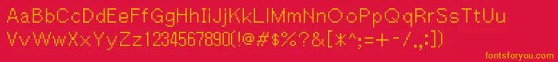 フォントIgiari – 赤い背景にオレンジの文字