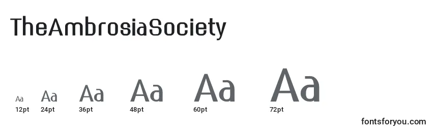 Размеры шрифта TheAmbrosiaSociety
