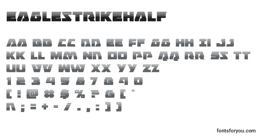 Schriftart Eaglestrikehalf – Alphabet, Zahlen, spezielle Symbole