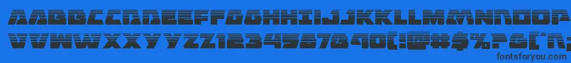 Eaglestrikehalf Font – Black Fonts on Blue Background