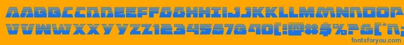 Eaglestrikehalf Font – Blue Fonts on Orange Background