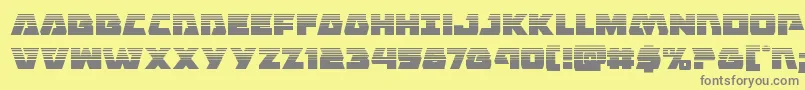 Saiba mais sobre a fonte Eaglestrikehalf Fonte Eaglestrikehalf – fontes cinzas em um fundo amarelo