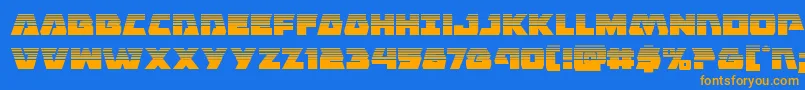 Eaglestrikehalf Font – Orange Fonts on Blue Background