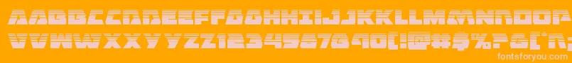 Eaglestrikehalf-Schriftart – Rosa Schriften auf orangefarbenem Hintergrund