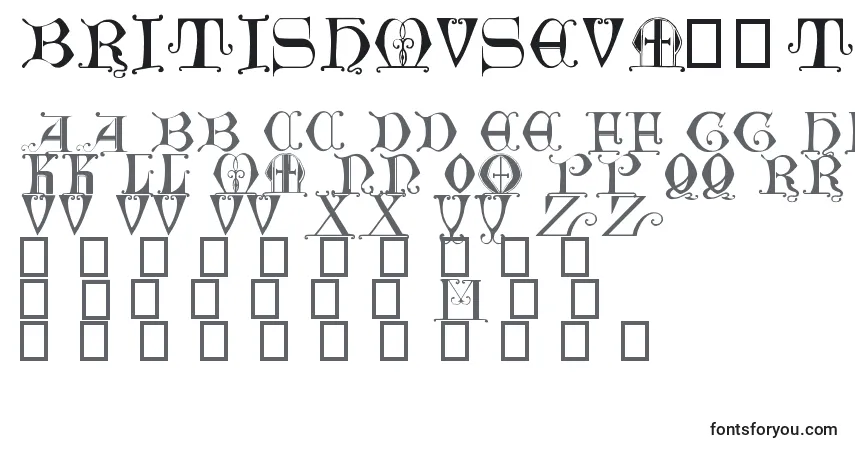 Czcionka BritishMuseum14thC. – alfabet, cyfry, specjalne znaki