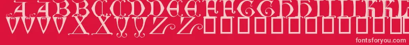 Шрифт BritishMuseum14thC. – розовые шрифты на красном фоне