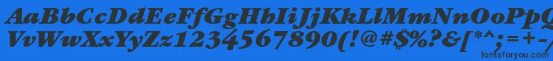 Шрифт GaramondbookbttBolditalic – чёрные шрифты на синем фоне