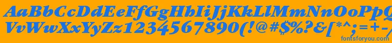 GaramondbookbttBolditalic Font – Blue Fonts on Orange Background