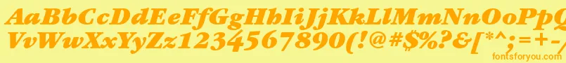 GaramondbookbttBolditalic Font – Orange Fonts on Yellow Background