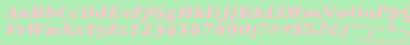 GaramondbookbttBolditalic Font – Pink Fonts on Green Background