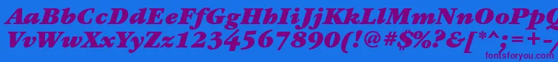 GaramondbookbttBolditalic Font – Purple Fonts on Blue Background