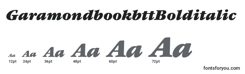 Размеры шрифта GaramondbookbttBolditalic