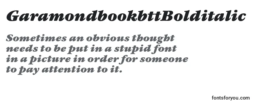 Review of the GaramondbookbttBolditalic Font