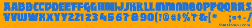 Mightycontour Font – Blue Fonts on Orange Background