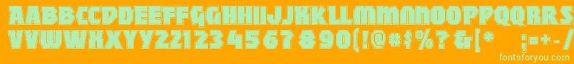 Mightycontour Font – Green Fonts on Orange Background