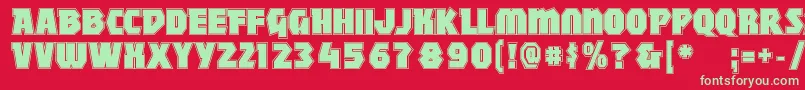 Mightycontour Font – Green Fonts on Red Background