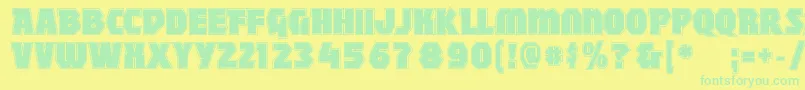 Mightycontour Font – Green Fonts on Yellow Background