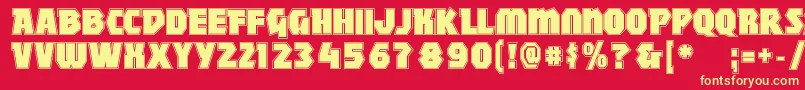 Mightycontour Font – Yellow Fonts on Red Background