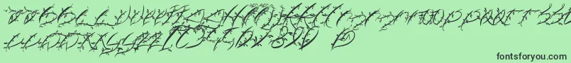 フォントFtfLeafyLopstonesia – 緑の背景に黒い文字