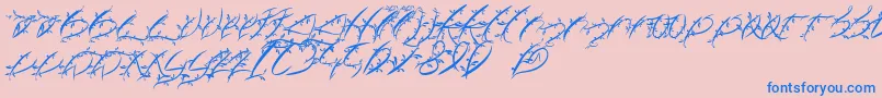 FtfLeafyLopstonesia Font – Blue Fonts on Pink Background