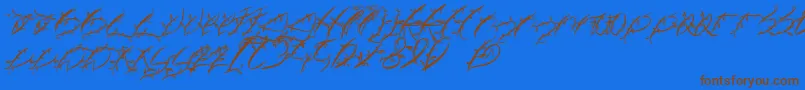 FtfLeafyLopstonesia Font – Brown Fonts on Blue Background