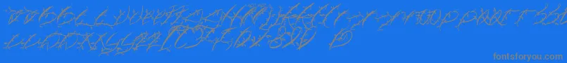 FtfLeafyLopstonesia Font – Gray Fonts on Blue Background