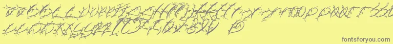 FtfLeafyLopstonesia Font – Gray Fonts on Yellow Background