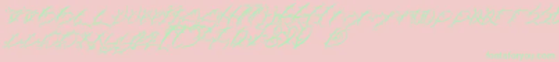 FtfLeafyLopstonesia-Schriftart – Grüne Schriften auf rosa Hintergrund