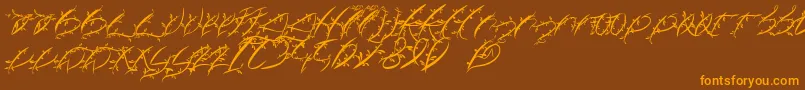 FtfLeafyLopstonesia Font – Orange Fonts on Brown Background