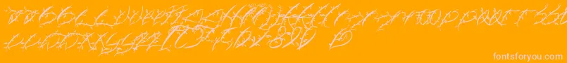 Шрифт FtfLeafyLopstonesia – розовые шрифты на оранжевом фоне