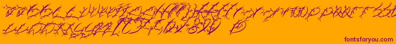 FtfLeafyLopstonesia Font – Purple Fonts on Orange Background