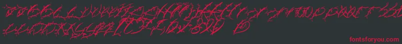 FtfLeafyLopstonesia-Schriftart – Rote Schriften auf schwarzem Hintergrund