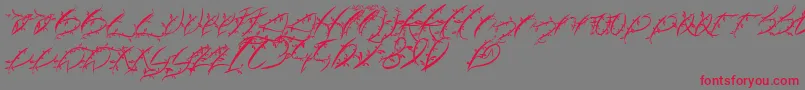 FtfLeafyLopstonesia Font – Red Fonts on Gray Background