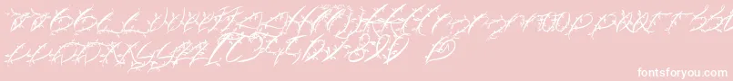FtfLeafyLopstonesia-fontti – valkoiset fontit vaaleanpunaisella taustalla