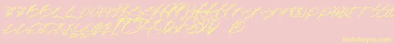 FtfLeafyLopstonesia Font – Yellow Fonts on Pink Background