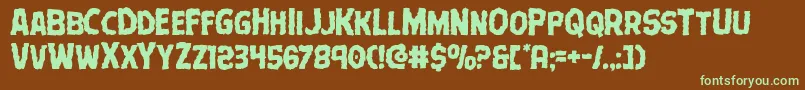 Terrorbabblemangle Font – Green Fonts on Brown Background