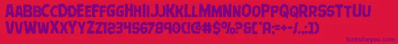 Terrorbabblemangle Font – Purple Fonts on Red Background