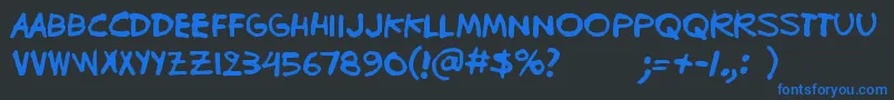Bugghet Font – Blue Fonts on Black Background