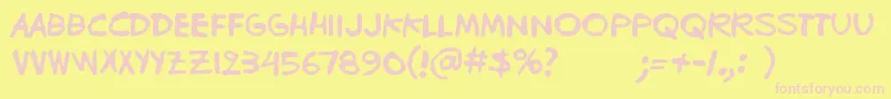 Bugghet Font – Pink Fonts on Yellow Background