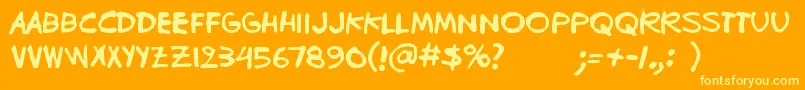 Подробнее о шрифте Bugghet Шрифт Bugghet – жёлтые шрифты на оранжевом фоне
